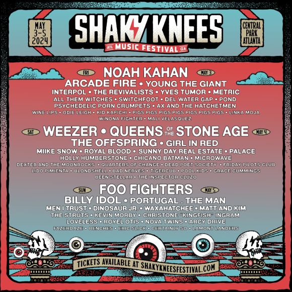 Shaky Knees 2024 lineup poster