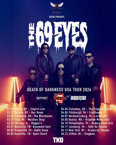 The 69 Eyes 2024 tour poster